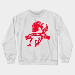 Fun Runs - Exercise horse design for a 5k run, jogging and fitness Crewneck Sweatshirt